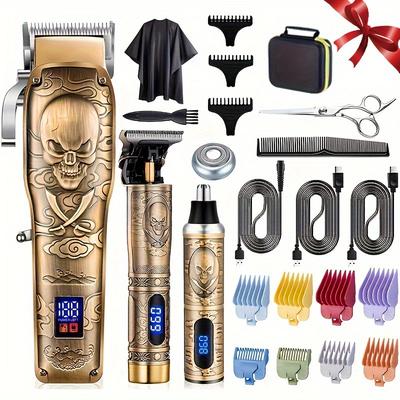 TEMU Premium Cordless Hair Clippers For Men - Advanced Grooming Kit With Rechargeable Trimmer, Beard Shaper, And Nose Hair Remover - Perfect Birthday Or Fathers Day