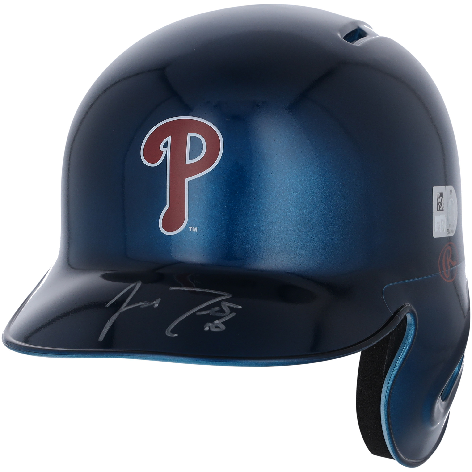 J.T. Realmuto Philadelphia Phillies signierter alternativer Chrome Rawlings Mini-Batting-Helm - Exklusiv für Fanatics Image