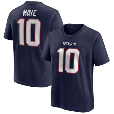 New England Patriots Name und Nummer Grafik T-Shirt - Drake Maye 10 - Jugendliche Image