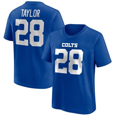 Indianapolis Colts Name und Nummer Grafik T-Shirt - Jonathan Taylor 28 - Jugendliche Image