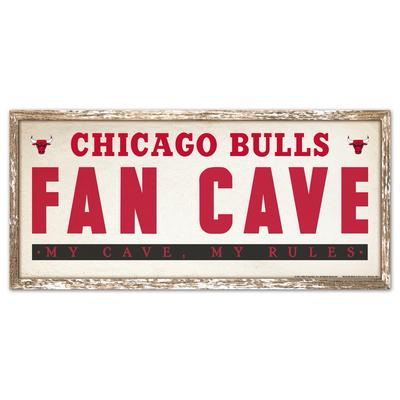 Chicago Bulls Fan Cave Holzschild – 8 x 17 Zoll Image