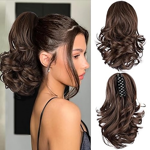 Kordelzug Pferdeschwanz Weich / Natürlich / Einfaches An- und Ausziehen Synthetische Haare Haarstück Haar-Verlängerung Locken 12 Zoll Party / Partyabend / Party / Abend Image