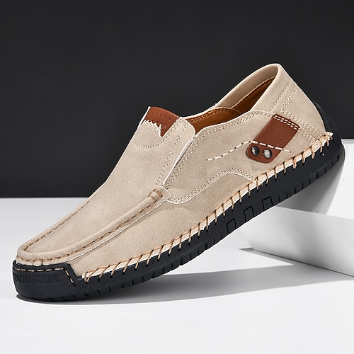 Lässige Slipper für Herren, leichte, atmungsaktive Kunstlederschuhe mit rutschfester Sohle, perfekt für den Alltag und Outdoor-Aktivitäten Image