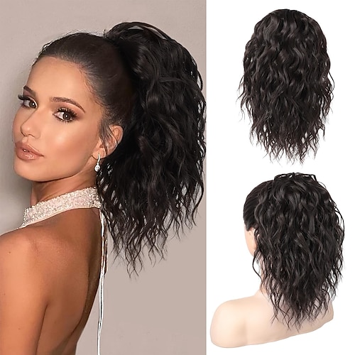 Kordelzug Pferdeschwanz Weich / Natürlich / Einfaches An- und Ausziehen Synthetische Haare Haarstück Haar-Verlängerung Locken 14 Zoll Party / Partyabend / Party / Abend Image