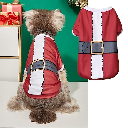 Hund Katze Hemd / T-Shirt Mode Party Winter Wasserdicht Atmungsaktiv Weich Waschbar Bequem Weihnachten Party Alltagstauglich Festival Hundebekleidung for Bichon Frise Zwergspitz Baby Haustier Image