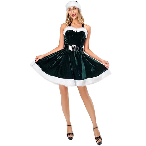 Weihnachtsmann FrauClaus Sexy Kostüme Ausgefallenes Weihnachtskleid Santa Anzüge Cosplay Kostüme Damen Weihnachten Cosplay-Kostüm Erwachsene Weihnachten Maskerade Weihnachten Party Kleid Gürtel Hut Image