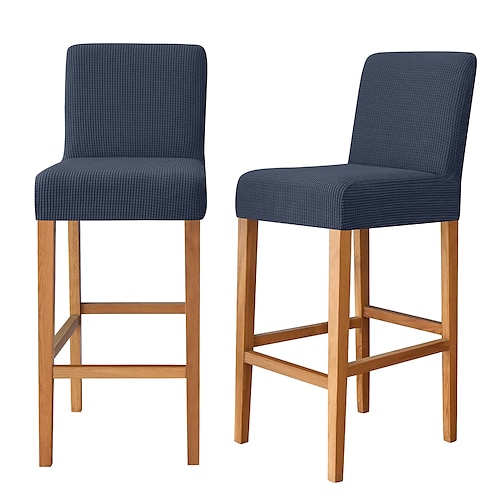 2 Stück Stretch-Barhocker-Bezüge, Pub-Thekenhocker-Stuhlhussen für Esszimmer-/Café-Möbel, burgunderrot, Stretch-Sitzbezüge, rutschfest, mit elastischer Unterseite