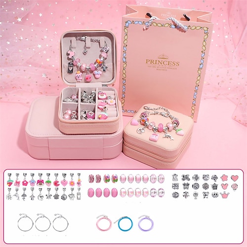 Beliebtes Kinder Handgemachtes DIY Perlenarmband Geschenkboxset süße mehrfarbige Animation Anhänger Harzarmband Schmuck Weihnachten Geschenk Image