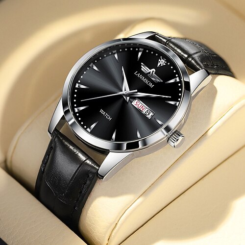 Neue Trendmode Nichtmechanische Herren wasserdichte Doppelkalender Armbanduhr