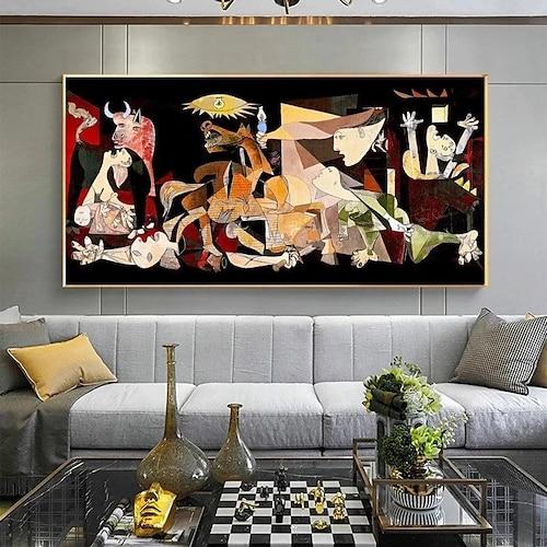 Pablo Picasso-Gemälde, 100 % handgefertigt, Guernica-Leinwand, Pablo Picasso-Guernica-Gemälde, Fanous-Ölgemälde, Guernica-Wandkunst, Guernica-farbiges Pablo Picasso-La-Guernica-Leinwandgemälde