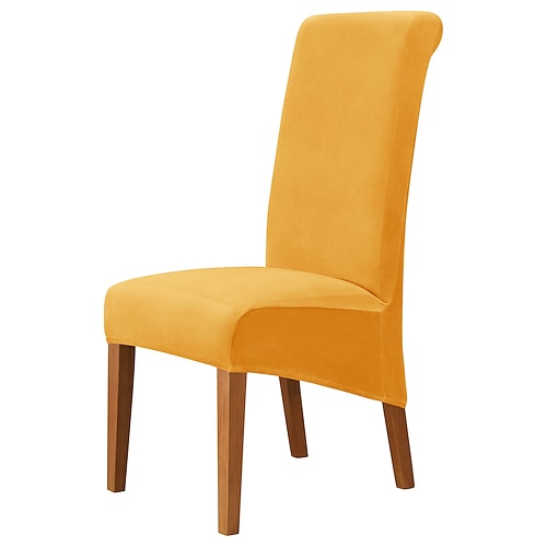 Stuhlhussen aus Samt, burgunderfarbener Stretch-Stuhlbezug, Stuhlschutzbezüge aus Spandex mit hoher Rückenlehne, Sitzbezug mit Gummiband für Esszimmer, Hochzeit, Zeremonie, Bankett Image