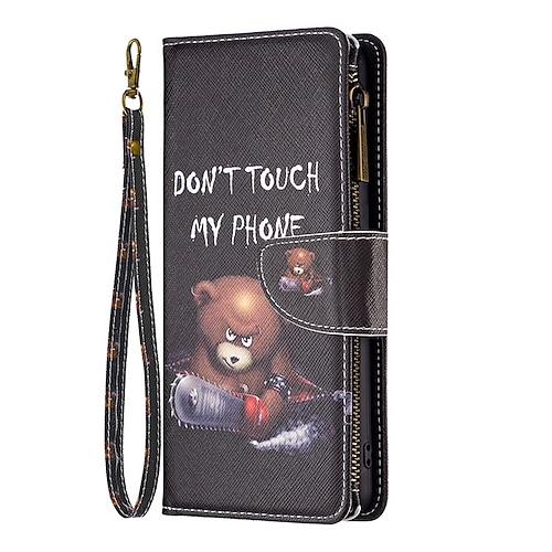 Handy Hülle Handyhüllen Für Samsung Galaxy S26 Ultra Plus S25 S24 S23 S22 S23 FE S21 Ultra Plus S20 A35 5G A25 Brieftaschenhülle Mit Ständer Reisverschluss Mit Handgelenkschlaufe Retro TPU PU-Leder Image