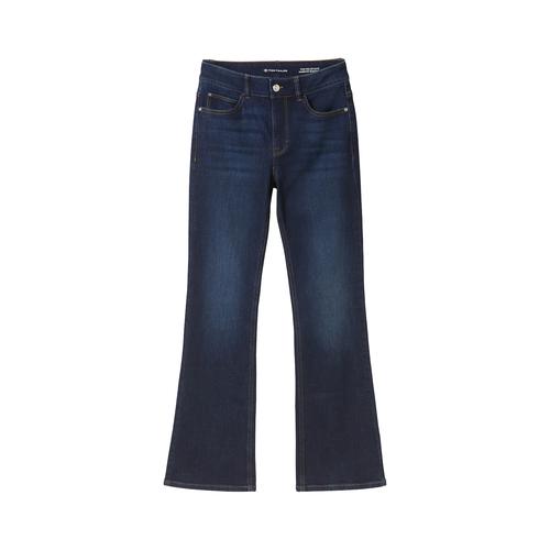 TOM TAILOR Damen Kate Narrow Bootcut Jeans mit Bio-Baumwolle, blau, Uni, Gr. 27/32