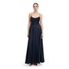 Abendkleid VERA MONT "Vera Mont Abendkleid mit Wasserfallausschnitt", Damen, Gr. 32, Normalgrößen, blau (night sky), Satin, Obermaterial: 97% Polyester, 3% Elasthan. Futter: 100% Polyester., elegant, figurumspielend lang, Wasserfallausschnitt, ohne...