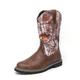 crazynekos Mens Cowboy Boots - Round Toe Cowboy Boots for Men Traditional Mens Western Boots (Brown,10)