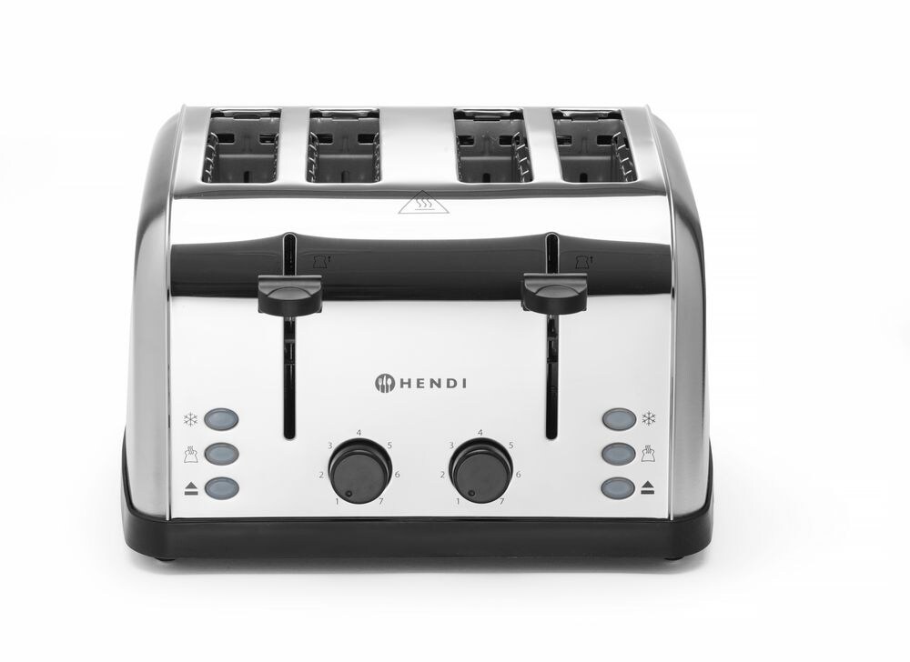 Hendi Toaster mit 4 Schlitze und 7 Bräunungsstufen aus Edelstahl mit 1500W Image