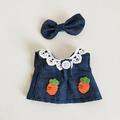 Vêtements de poupée en peluche Robe florale mignonne Vêtements pour poupée de 7in/17cm Accessoires de poupée Labubu Kawaii Cadeaux pour filles (SANS poupée)