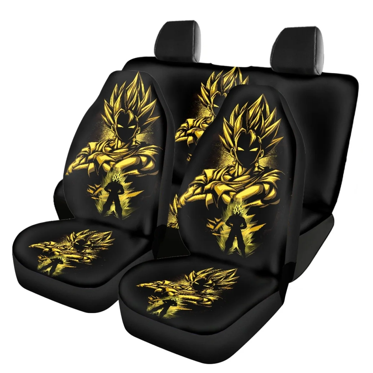 Cool Cartoon Anime Print Set di coprisedili anteriori posteriori per auto Anti-sporco Tessuti elasticizzati durevoli Accessori interni per auto Nuova moda