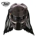 Predator In Fibra di Carbonio Del Motociclo Casco Integrale Viso Guerriero di Ferro Uomo Casco DOT Certificazione di Sicurezza di Alta Qualità Nero Colorato