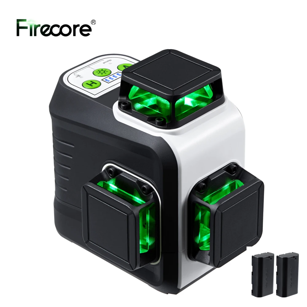 FIRECORE 360 Laser Level 12 Linien 3D G50 Selbstnivellierend 2 Stück 5200 mAh Li-Ionen-Batterien Grünes Laser-Nivelliergerät Image