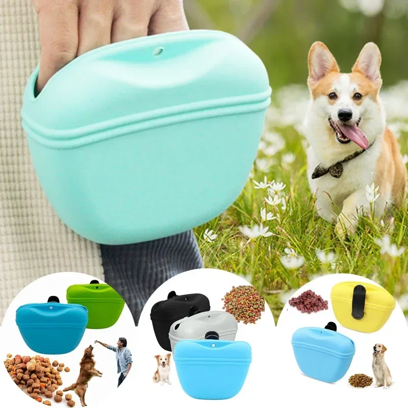 Silikon Hund Behandeln Tasche Haustier Tragbare Hund Ausbildung Taille Tasche Outdoor Feeder Welpen Snack Beutel Lebensmittel Belohnung Lagerung Tasche Pet Liefert Image