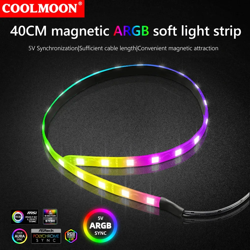 5V Argb PC Fall LED Licht leiste Sata 3pin Desktop-Computer Lampe Streifen 40cm Motherboard RGB Dekoration Zubehör Image