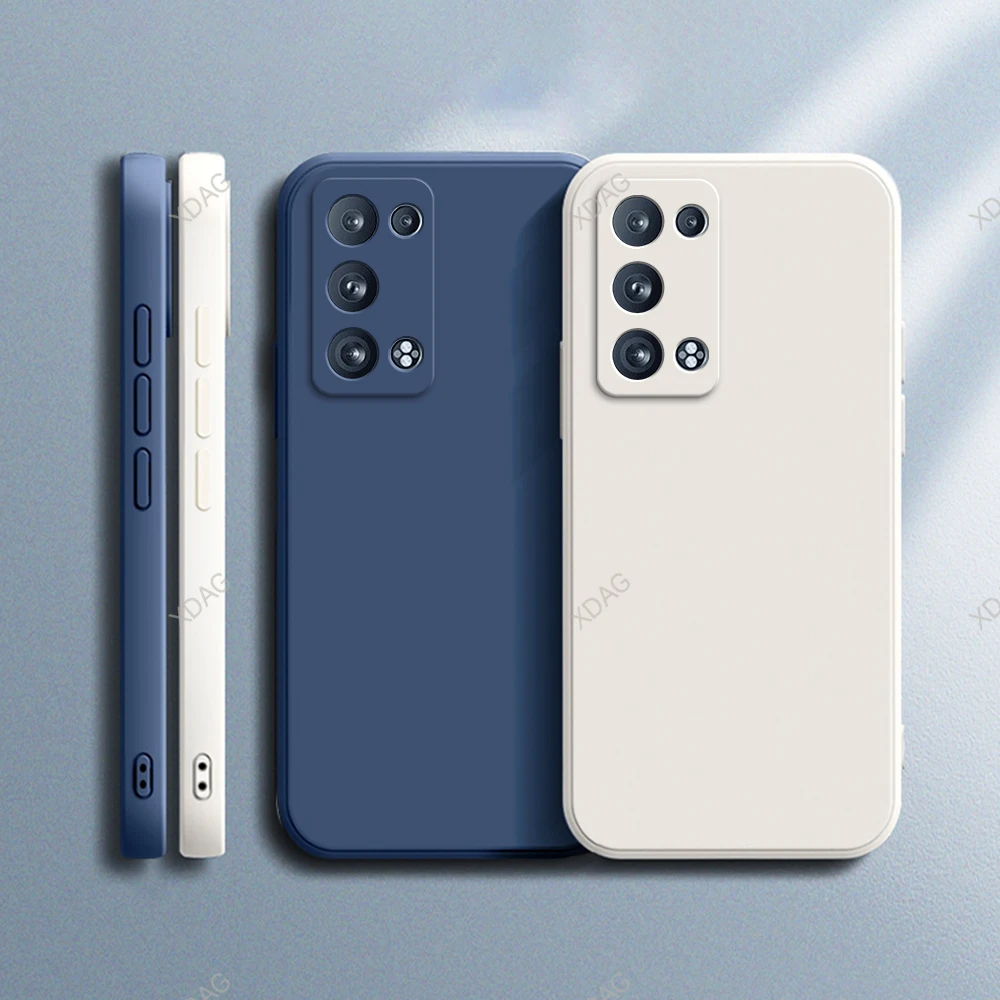 Custodia per telefono semplice in puro colore per OPPO Reno6 Reno 6 Pro 6Pro 5G Snapdragon 6.55 "CPH2247 Cover posteriore in silicone liquido per la pelle