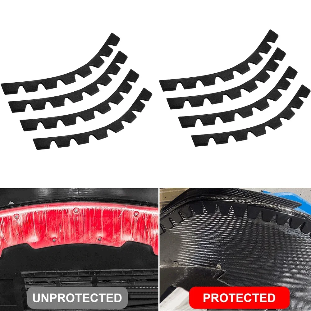 8PCS Auto Front Stoßstange Kratzen Schutz Anti-Scratch Kit Kratzen Protector Skid Platte DIY Protector Kit Auto vorne Lip Dekorative Streifen Image