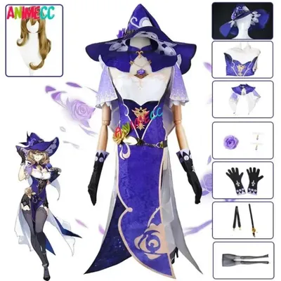 ANIMECC Auf Lager XS-L Lisa Cosplay Genshin Impact Kostüm Perücke Hut Anime Spiel Halloween Party Image