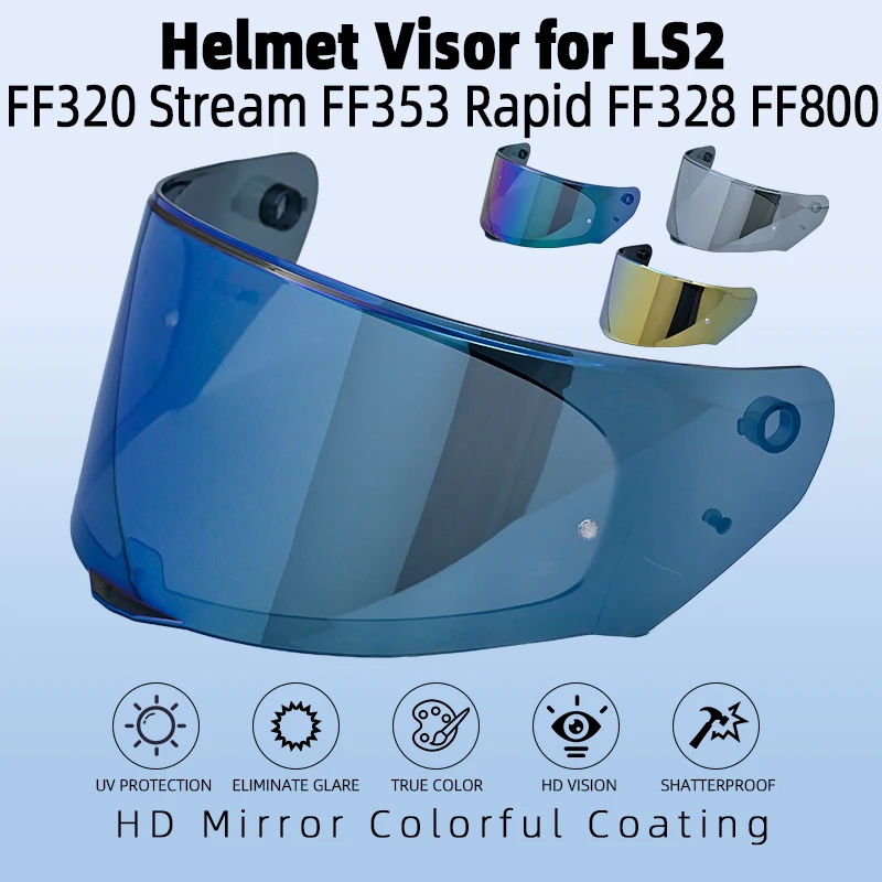 Visiere für LS2 FF320 Stream FF353 Rapid FF328 FF800 Motorradhelm Original Ersetzen Sie die zusätzliche Linse Schwarz Iridium Silber Image