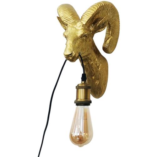 "Barcelona Led - Goldene Dickhornschaf-Wandleuchte ""Capris"" E27"