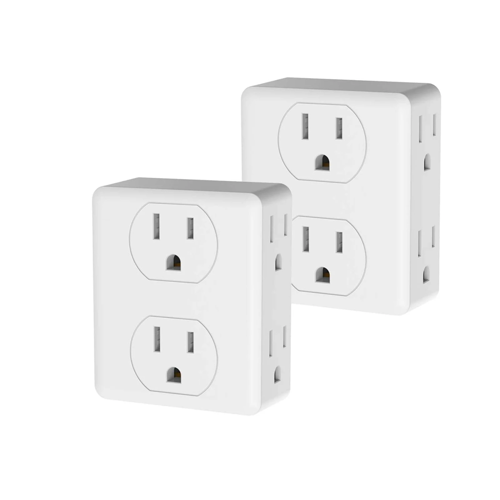 2 Stücke Mehrere Steckdosenverlängerung Mit 6 AC Steckdosen Steckdosenleiste Wandstecker Steckdosen Adapter für Home Office Kreuzfahrtschiff Image