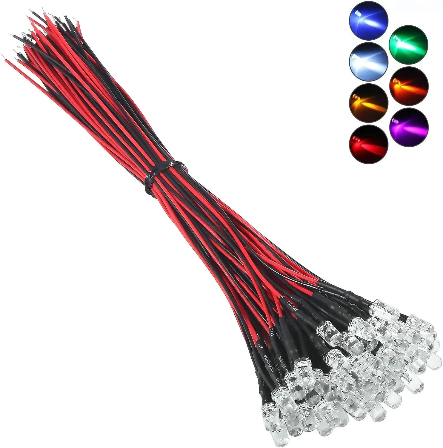 10 Stück 5 mm LED-Leuchten, emittierende Dioden, DC 12 V, schnell blinkende LED, ultrahelles LED-Licht, klare Linse, kleine LED Image