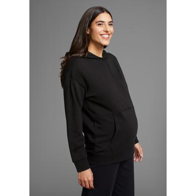 Umstandssweatshirt NEUN MONATE "Stillsweatshirt für Schwangerschaft und Stillzeit" Gr. 36/38, schwarz Damen Sweatshirts mit praktischem Verschluss