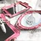 Oval Storage Tray Pink Retro Mirror Glass Food Tea Tray Household Jewelry Skin Care Product