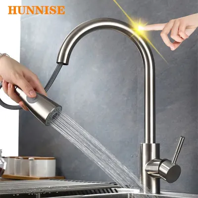 Touch Kitchen Faucets Quality Brushed Nickel Pull Out Kitchen Sink Faucet Intelligent Sensor Kitchen Tap, Touch Kitchen Faucets