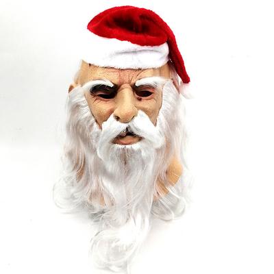 Santa Mask White beard curly Grandpa Santa latex masquerade prop