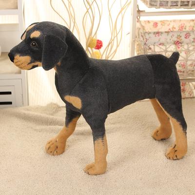 1pc Simulative Black Dog Simulative Dog Plush Toy Cute Dog Decoration Dog Doll For Friends and Pets(10.6 inch long)