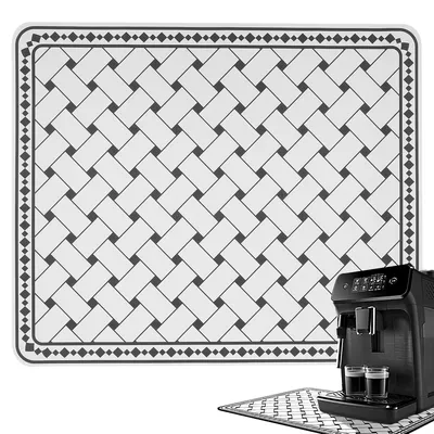 New Coffee Mat 3 Layer Quick Absorbent Dish Drying Mat Non-slip Coffee Machine Mat Fast Drying Pad