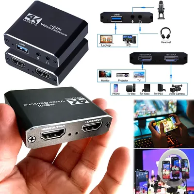 4K HDMI-Compatible HD Recorder Grabber 1080P 60Hz USB3.0 High-Definition Game Capture Device 60FPS