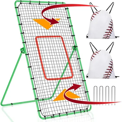 [3-in-1] Pitch Back Rebounder Practice Net, 6x4 FT Adjustable Bounce Back Return Net for Volleyball