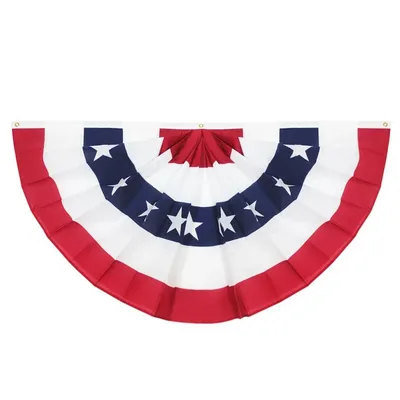 1PC Independence Day Flag Striped Stars Printing Pleated Fan Shaped July 4th USA National Day Half