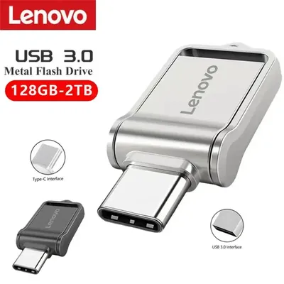 Lenovo 2TB U Drive USB 3.0 1TB 512GB Type-C High Speed Pen Drive Metal Waterproof USB Flash Drives