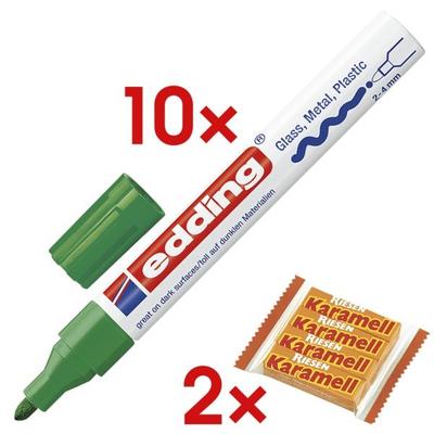 Edding 10x Lackmarker »750« inkl. 2x Kaubonbons »Karamell Riesen« grün Image