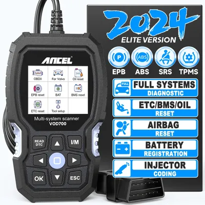 ANCEL VOD700 OBD2 Car Scanner For Volvo ABS Bleeding Injector Oil ETC BMS EPB TPMS D-P-F Reset All