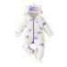 Boys Girls Long Just one You Romper Sleeve Heart Cartoon Prints Vintage Clothes Girl Hooded Romper Fleece Knit Clothes Warm Jumpsuit