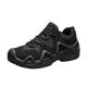 Hiking Shoes Men's Breathable Trekking Shoes Men's Lightweight Outdoor Shoes Soft Leisure Shoes Comfortable Trainers with Laces Walking Shoes with Cushioning Fitness Shoes Plain, black, 7 UK