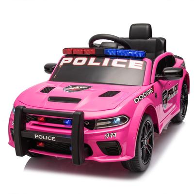 Dodge Charger 12V Kids Ride On Police Car with Parental Remote, 3-Speed Control, and Anti-Collision Bar