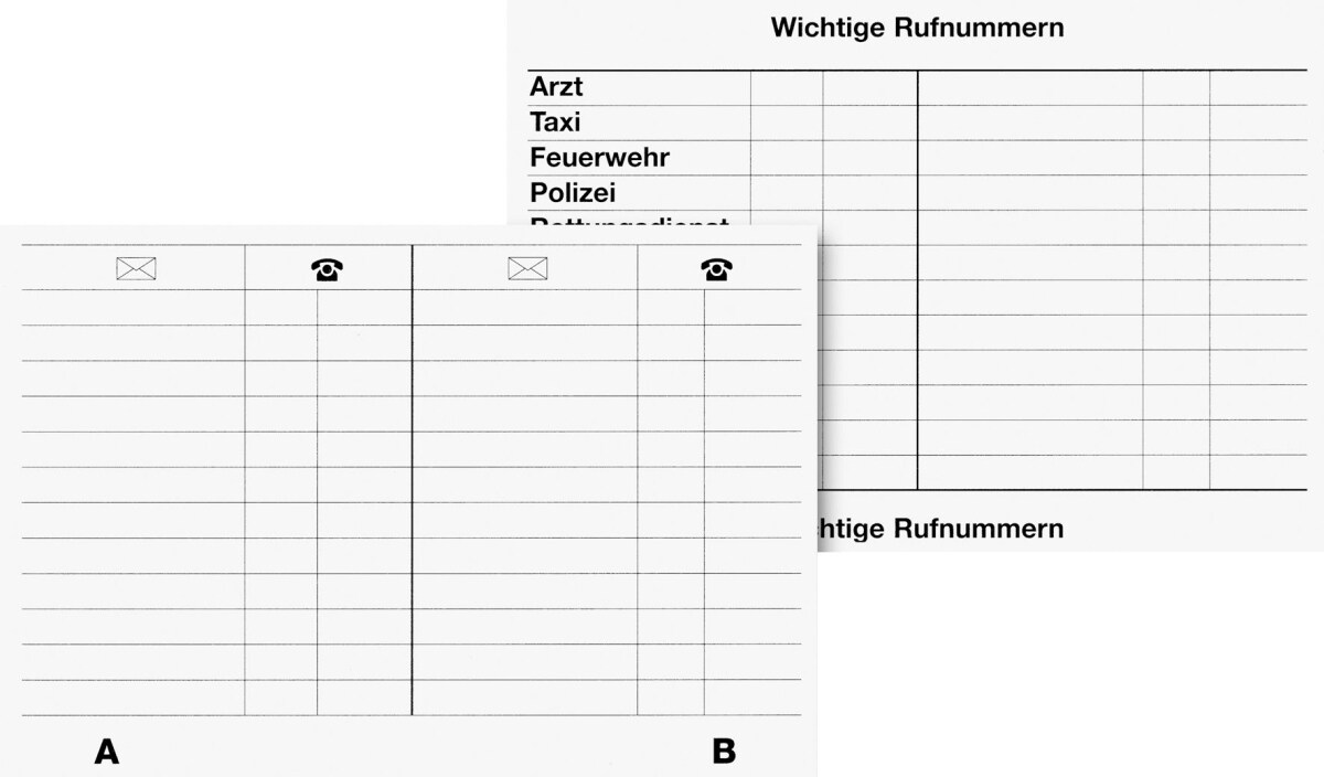 Brunnen Telefonregister-Ersatzeinlagen 14,5x9,8cm 12 Blatt Image