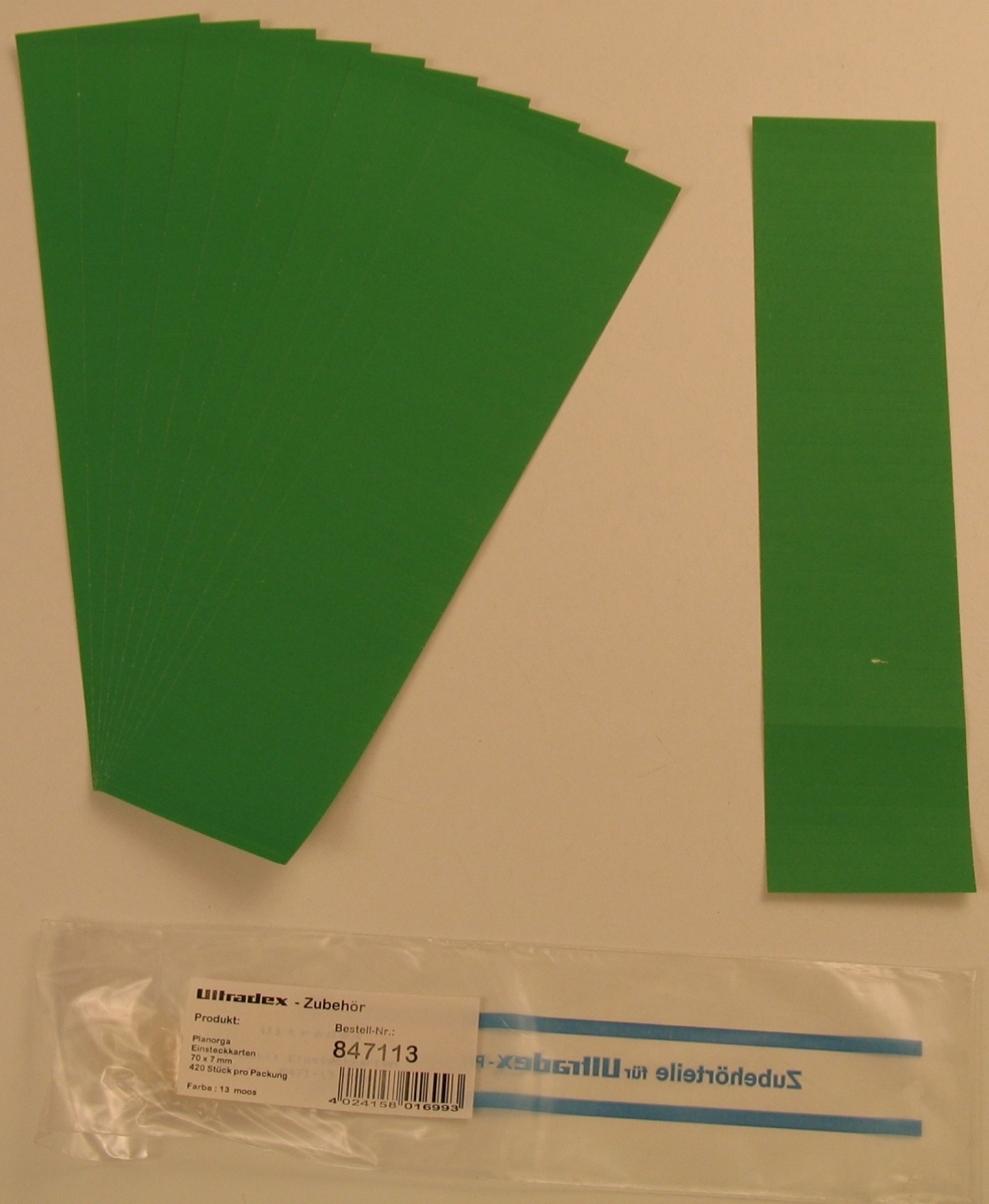 Einsteckkarten für 9,5mm Einsteckschiene 70x7,5mm VE=420 Stück moos Image